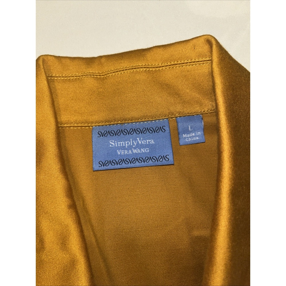 Simply Vera Vera Wang Double Breasted Gold Yellow Storm Flap Pea Coat Size L